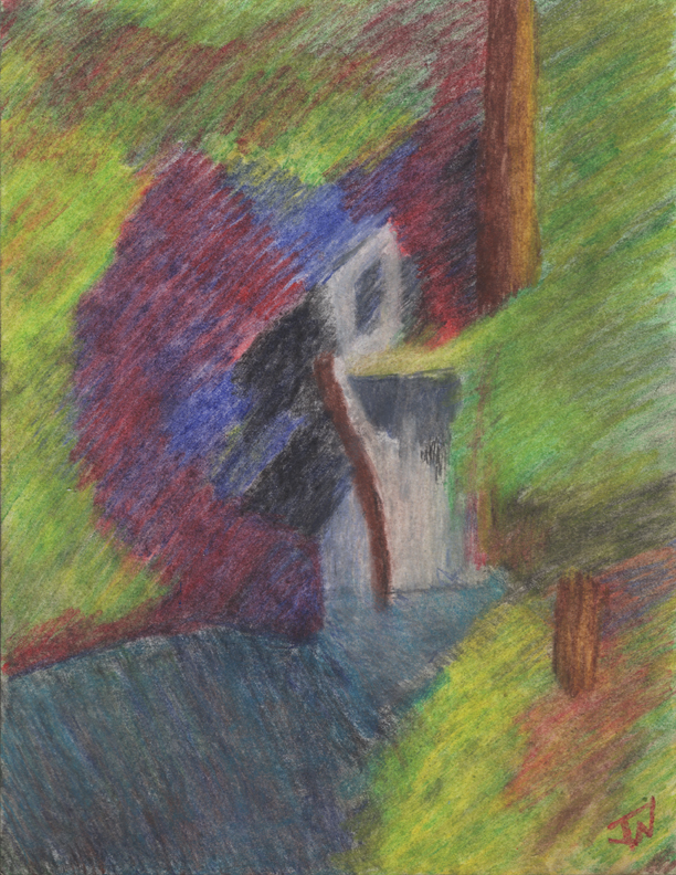 Pastel on Cardstock 8.5 x 11in For Sale